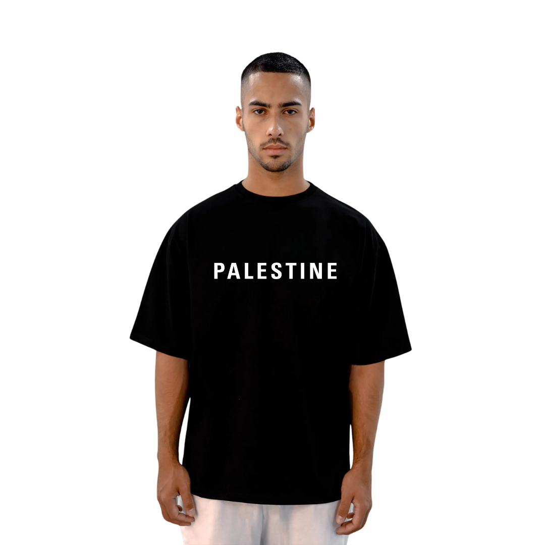 PALESTINE LOGO T-SHIRT IN SCHWARZ